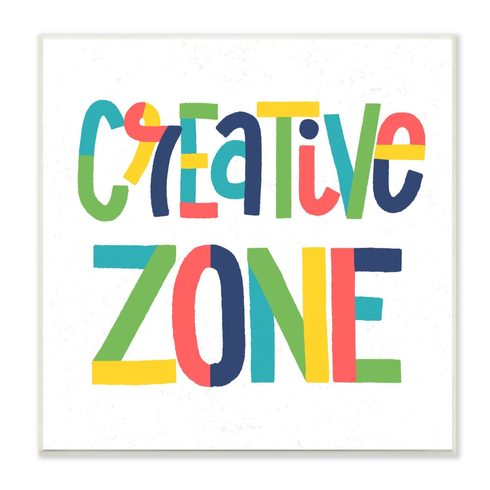 Stupell Industries Creative Zone Kids' Motivational Phrase Vibrant Playful Typography,12" x 12"